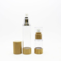 15ml 30ml 50ml 100ml bamboo airless spray bottle empty plastic serum bottle with bamboo top for hair cares Airless-31AN
